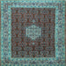 Square Machine Washable Persian Light Blue Traditional Rug, wshtr1665lblu