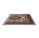 Sideview of Machine Washable Traditional Sand Brown Rug, wshtr1666