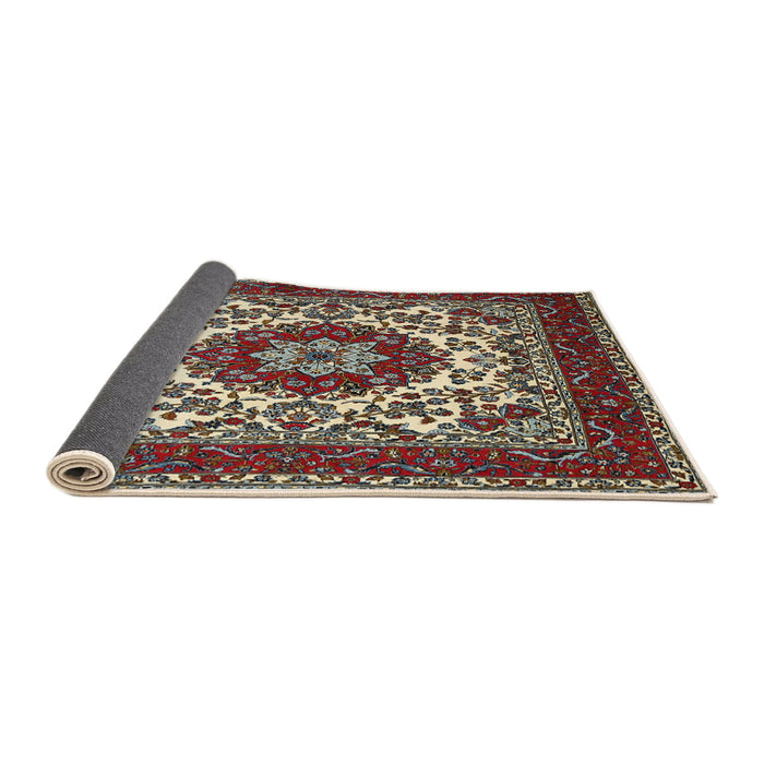 Sideview of Traditional Sand Brown Medallion Rug, tr1666