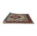 Sideview of Traditional Sand Brown Medallion Rug, tr1666