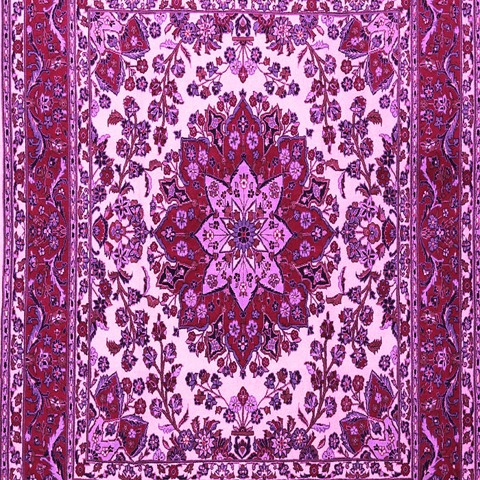 Machine Washable Medallion Pink Traditional Rug, wshtr1666pnk