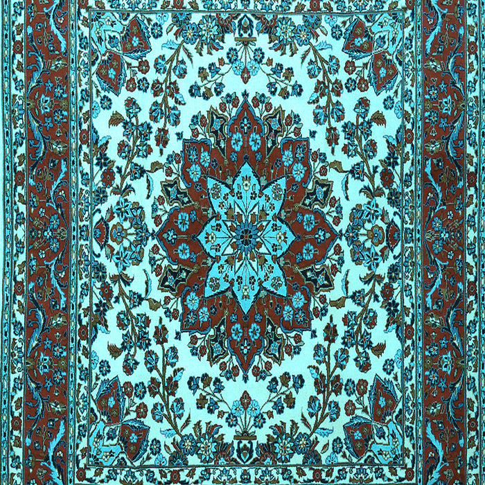 Medallion Light Blue Traditional Rug, tr1666lblu