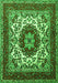 Medallion Green Traditional Rug, tr1666grn