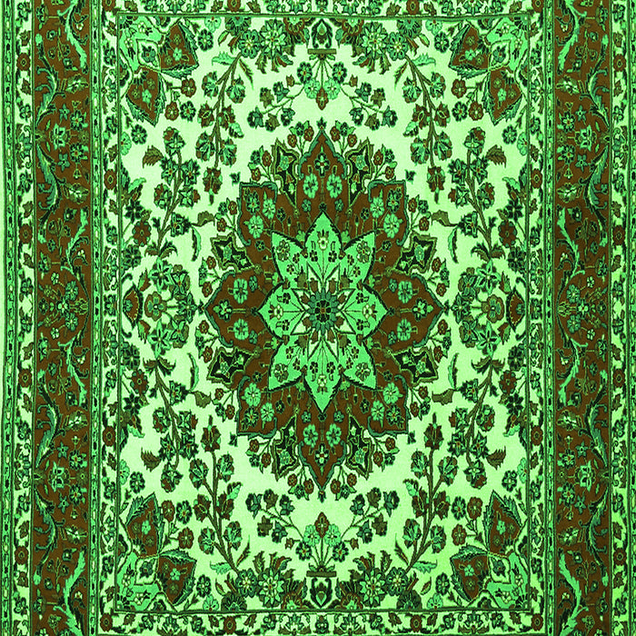 Medallion Green Traditional Rug, tr1666grn