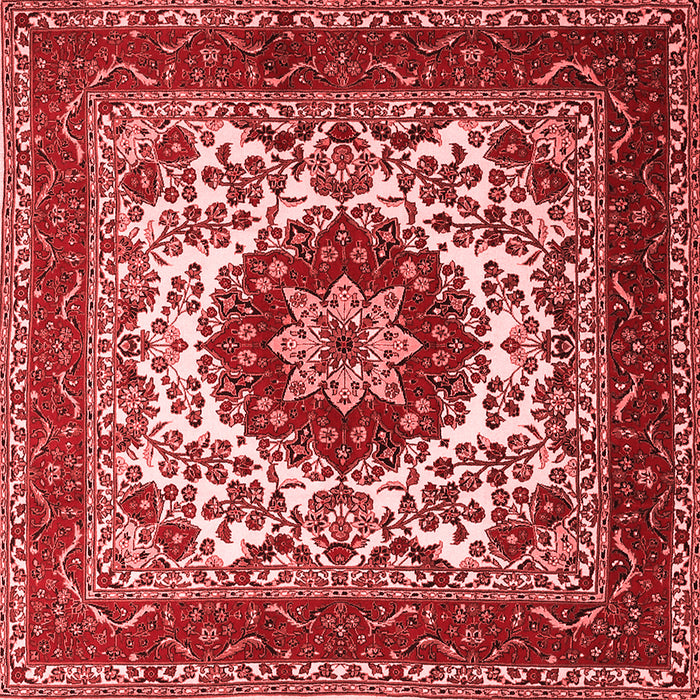 Machine Washable Medallion Red Traditional Rug, wshtr1666red