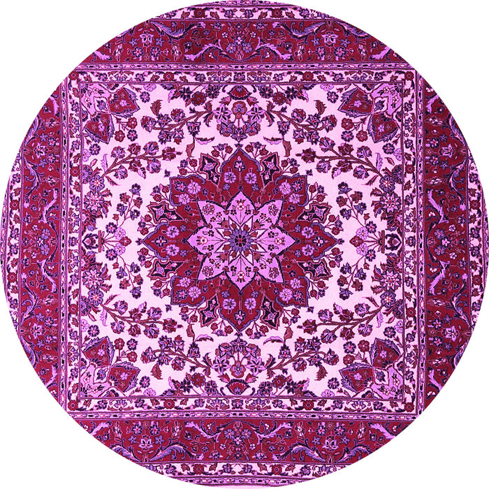 Round Medallion Pink Traditional Rug, tr1666pnk