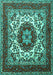 Medallion Turquoise Traditional Rug, tr1666turq