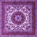 Square Medallion Purple Traditional Rug, tr1666pur