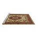 Sideview of Machine Washable Medallion Brown Traditional Rug, wshtr1666brn