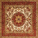 Serging Thickness of Medallion Orange Traditional Rug, tr1666org