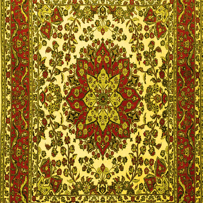 Medallion Yellow Traditional Rug, tr1666yw