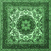 Square Medallion Emerald Green Traditional Rug, tr1666emgrn