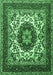 Machine Washable Medallion Emerald Green Traditional Area Rugs, wshtr1666emgrn