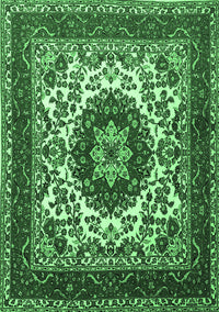 Medallion Emerald Green Traditional Rug, tr1666emgrn