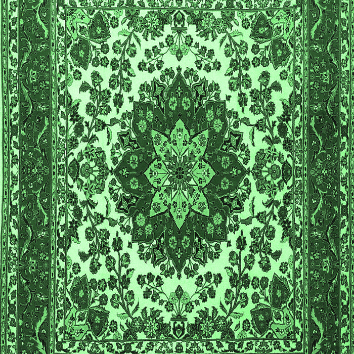 Medallion Emerald Green Traditional Rug, tr1666emgrn