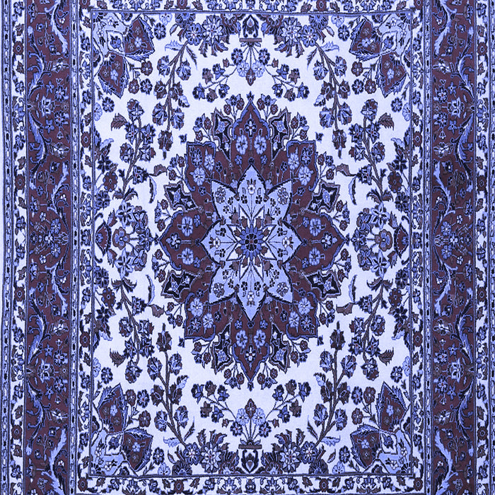 Machine Washable Medallion Blue Traditional Rug, wshtr1666blu