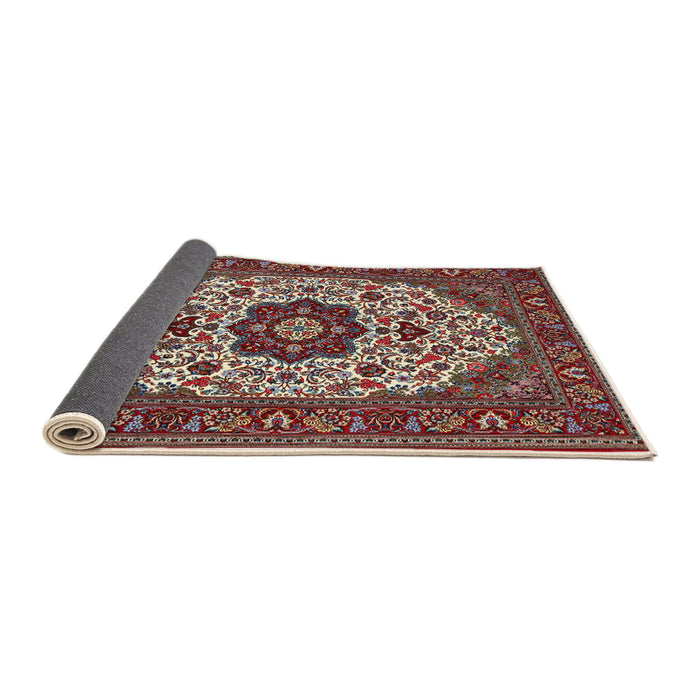 Sideview of Traditional Saffron Red Medallion Rug, tr1667