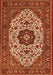 Serging Thickness of Machine Washable Medallion Orange Traditional Area Rugs, wshtr1667org