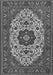 Serging Thickness of Machine Washable Medallion Gray Traditional Rug, wshtr1667gry