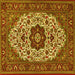 Square Medallion Yellow Traditional Rug, tr1667yw