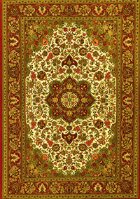 Medallion Yellow Traditional Rug, tr1667yw