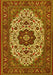 Medallion Yellow Traditional Rug, tr1667yw