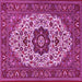 Square Machine Washable Medallion Pink Traditional Rug, wshtr1667pnk