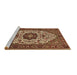 Sideview of Machine Washable Medallion Brown Traditional Rug, wshtr1667brn