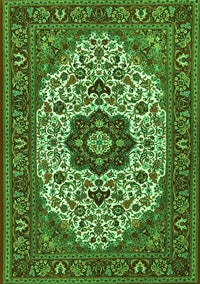 Medallion Green Traditional Rug, tr1667grn