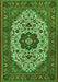 Medallion Green Traditional Rug, tr1667grn