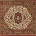 Square Medallion Brown Traditional Rug, tr1667brn