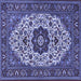 Square Medallion Blue Traditional Rug, tr1667blu