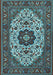 Medallion Light Blue Traditional Rug, tr1667lblu