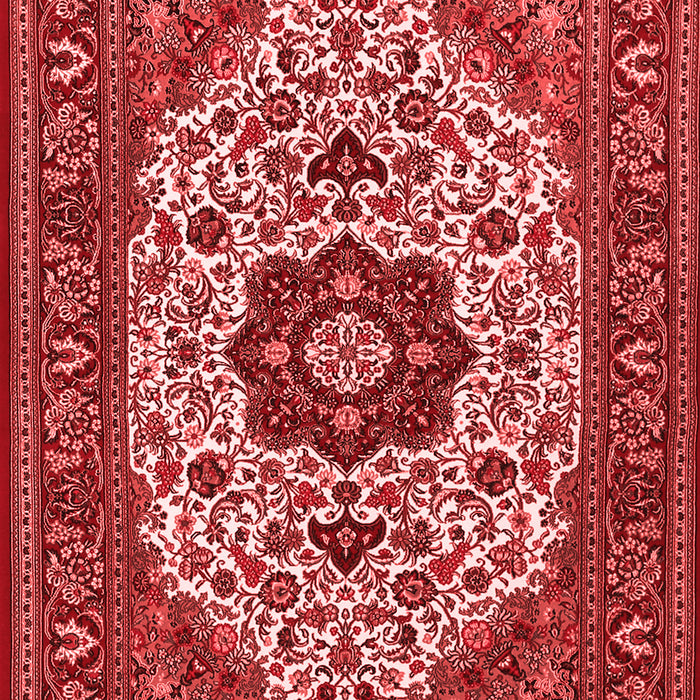 Machine Washable Medallion Red Traditional Rug, wshtr1667red