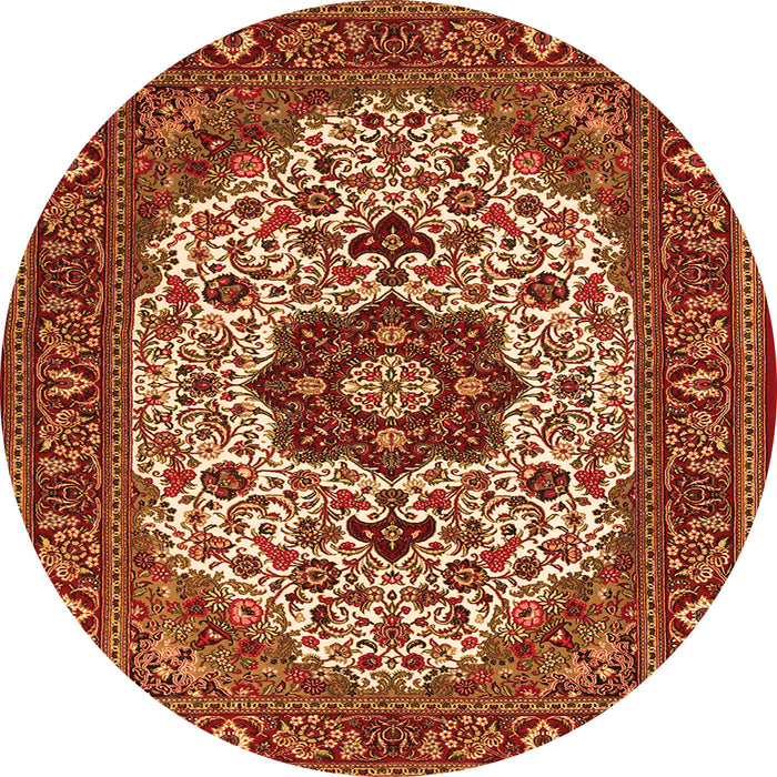 Machine Washable Medallion Orange Traditional Area Rugs, wshtr1667org