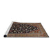 Sideview of Machine Washable Traditional Dark Almond Brown Rug, wshtr1668