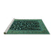 Sideview of Machine Washable Animal Turquoise Traditional Area Rugs, wshtr1668turq