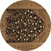 Round Machine Washable Animal Brown Traditional Rug, wshtr1668brn