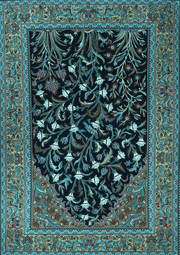 Animal Light Blue Traditional Rug, tr1668lblu