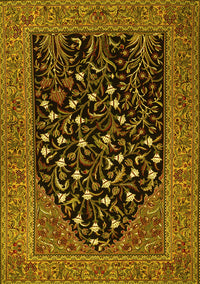 Animal Yellow Traditional Rug, tr1668yw