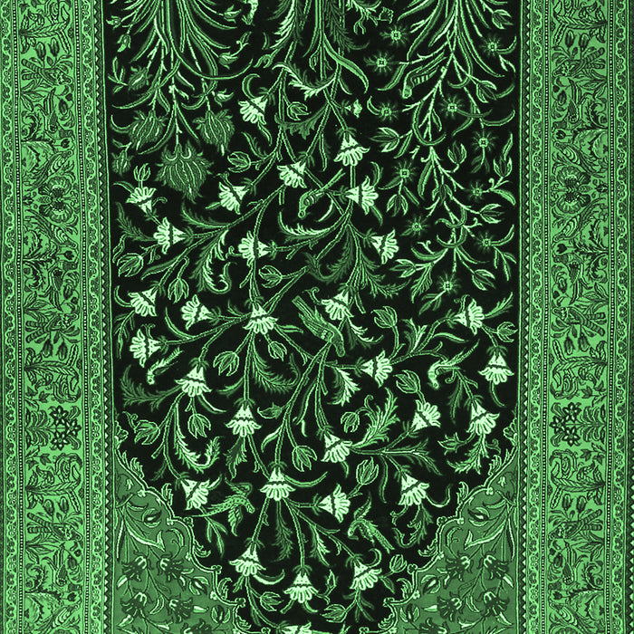 Machine Washable Animal Emerald Green Traditional Area Rugs, wshtr1668emgrn