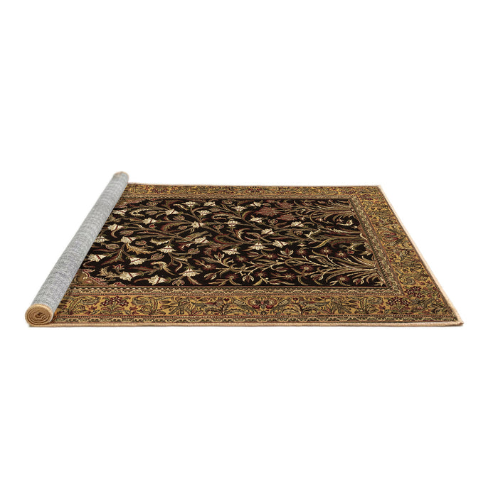 Sideview of Machine Washable Animal Brown Traditional Rug, wshtr1668brn