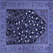Square Machine Washable Animal Blue Traditional Rug, wshtr1668blu