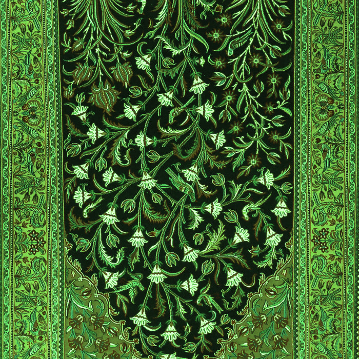 Serging Thickness of Machine Washable Animal Green Traditional Area Rugs, wshtr1668grn