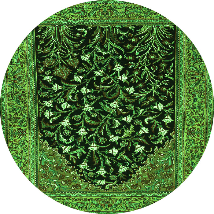 Machine Washable Animal Green Traditional Area Rugs, wshtr1668grn