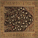 Square Animal Brown Traditional Rug, tr1668brn