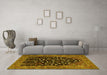 Machine Washable Animal Yellow Traditional Rug in a Living Room, wshtr1668yw