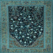 Square Animal Light Blue Traditional Rug, tr1668lblu