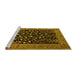 Sideview of Machine Washable Animal Yellow Traditional Rug, wshtr1668yw