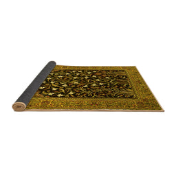 Sideview of Animal Yellow Traditional Rug, tr1668yw